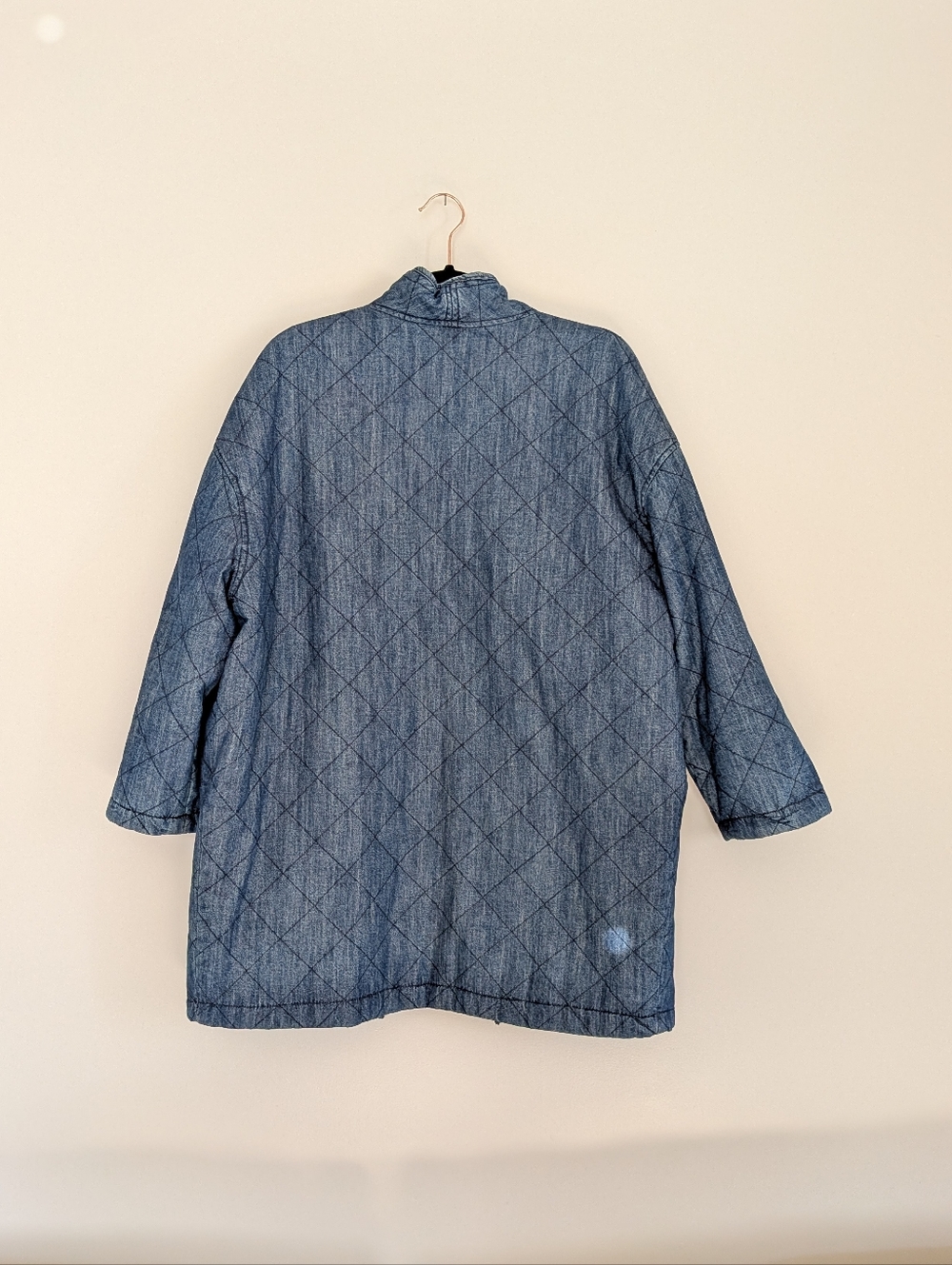 Reversible Denim Paisley Quilted Blanket Coat - Picture 7 of 8